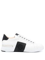 Philipp Plein baskets en cuir à patch logo - Blanc - thumbnail