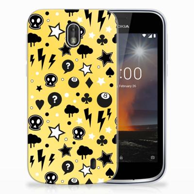 Silicone Back Case Nokia 1 Punk Geel Silicone Back Case Nokia 1 Punk Geel