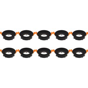 Spot Armatuur 10 Pack - GU10 Inbouwspot - Rond - Zwart - Aluminium - Ø85mm