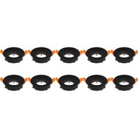 Spot Armatuur 10 Pack - GU10 Inbouwspot - Rond - Zwart - Aluminium - Ø85mm
