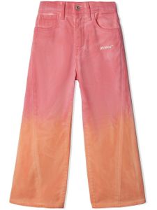 Off-White Kids pantalon ample Helvetica à effet délavé - Rose