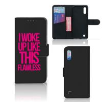Samsung Galaxy M10 Hoesje met naam Woke Up - Origineel Cadeau Zelf Maken
