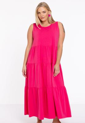 Yoek Jurk met ruches | Roze | Maat 46/48
