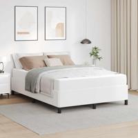 Bedframe met matras met matras Wit 140 x 190 cm Kunstleer