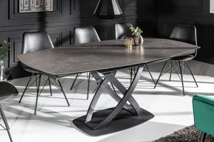 Uitschuifbare eettafel INCEPTION 130-190cm antraciet keramiek ovaal gemaakt in Italie - 41398