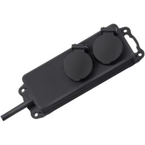 Brennenstuhl Stopcontactverdeler IP44 2-voudig zwart 2m H07RN-F 3G1,5 - 1159930