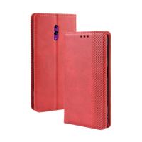 Magnetische Buckle retro Crazy Horse textuur horizontale Flip lederen case voor OPPO Reno met houder & kaartsleuven & fotolijstjes (rood)