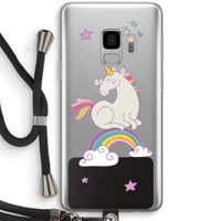 Regenboog eenhoorn: Samsung Galaxy S9 Transparant Hoesje met koord