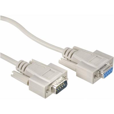 Verlengkabel Serieel [1x D-sub stekker 9-polig - 1x D-sub bus 9-polig] 5.00 m Beige