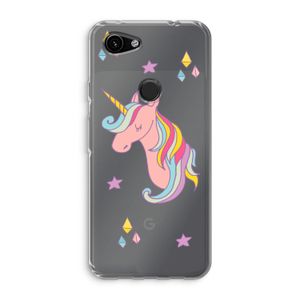 Roze eenhoorn: Google Pixel 3a Transparant Hoesje