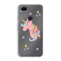 Roze eenhoorn: Google Pixel 3a Transparant Hoesje