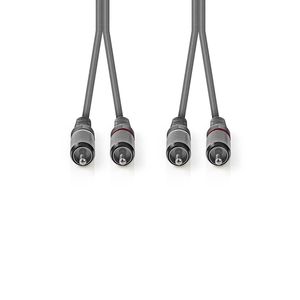 Nedis Stereo-Audiokabel | 2x RCA Male | 2x RCA Male | 1.5 m | 1 stuks - COTH24200GY15 COTH24200GY15