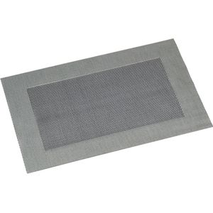 8x Rechthoekige placemats zilver geweven 29 x 43 cm met rand