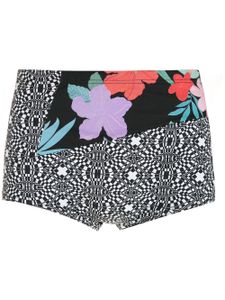 Amir Slama short de bain Hibiscus rayé à design à empiècements - Multicolore