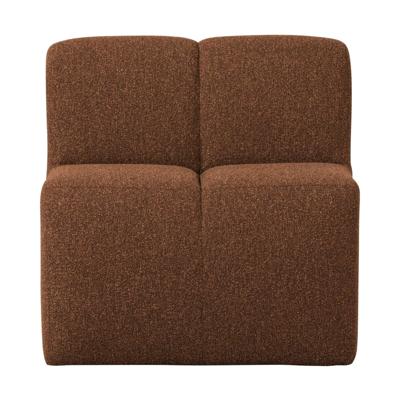 Woood Mojo eetkamerbank 84 cm met rugleuning bouclé Roestbruin Melange