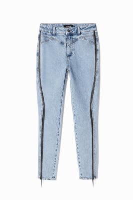Skinny jeans franjes - BLUE - 34