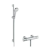 Hansgrohe Croma Select S doucheset met thermostaatkraan, 3 standen handdouche en 90cm glijstang chroom - thumbnail