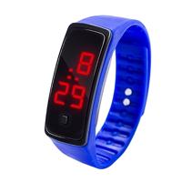 LED digitale display siliconen armband kinderen elektronische horloge (blauw)