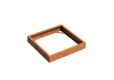 Cortenstaal plantenbak CARREZ zonder bodem 120x120x20cm.