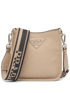 Prada mini sac porté épaule à plaque logo - Tons neutres