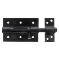 AMIG schuifslot/plaatgrendel - staal - 7cm - zwart - incl schroeven - deur - raam - Grendels - thumbnail