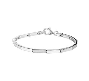 Armband glans-mat zilver 2,8 mm 19 cm