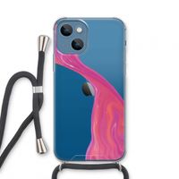 Paarse stroom: iPhone 13 mini Transparant Hoesje met koord