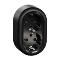 ELSO dubbele stekkerdoos RENOVA zwart 16A 1 stuk(s)