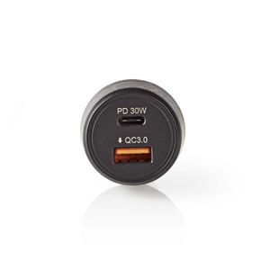 Autolader | 3,0 A | USB (QC 3.0) / USB-C | Power Delivery 30 W | Zwart