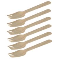 BBQ/verjaardag/camping wegwerp bestek - vorken - 40x - hout - 16 cm - eco friendly/composteerbaar   -