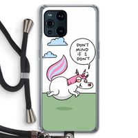 Unicorn: Oppo Find X3 Pro Transparant Hoesje met koord