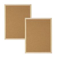 Gerimport Prikbord/memobord - 2x - kurk - bruin - 40 x 60 cm - hobby/knutsel materialen Gerimport Prikbord/memobord - 2x - kurk - bruin - 40 x 60 cm - hobby/knutsel materialen