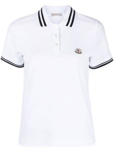 Moncler polo à bords rayés - Blanc