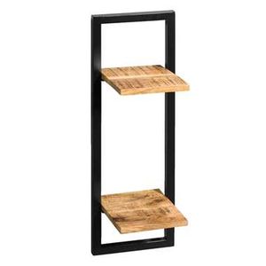 Wandplank Bart - zwart/naturel - 75x25x25 cm - Leen Bakker