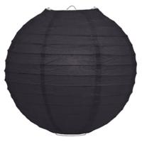 Luxe bol feest lampion - zwart - dia 25 cm - papier Luxe bol feest lampion - zwart - dia 25 cm - papier