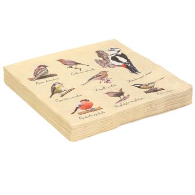 Servetten met vogels print - 20x - papier - 33 x 33 cm - tuinvogels - 3 laags