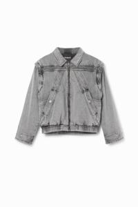 Spijkerjack met afneembare mouwen - BLACK - S