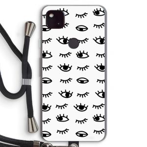Eye pattern #2: Pixel 4a 5G Transparant Hoesje met koord