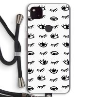 Eye pattern #2: Pixel 4a 5G Transparant Hoesje met koord