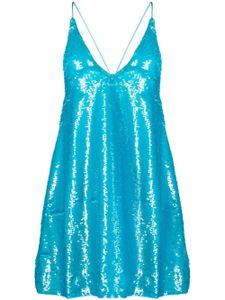 GANNI robe courte à sequins - Bleu