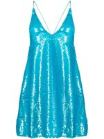 GANNI robe courte à sequins - Bleu