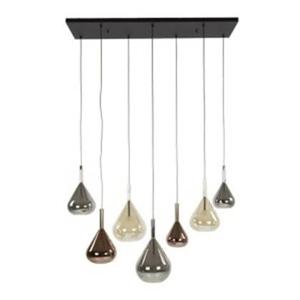 Hoyz Collection - Hanglamp 4+3 Wings Mix Glass - Zwart