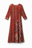 Viscose jurk met etnische print - RED - L