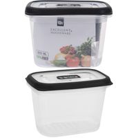 2x Voorraadbakjes/bewaarbakjes met rubberen rand 500 ml 2x Voorraadbakjes/bewaarbakjes met rubberen rand 500 ml