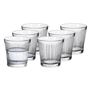 Alessandro Drinkglazen Rayas - 6x stuks - glas - 280 ml - 9 x 9 cm