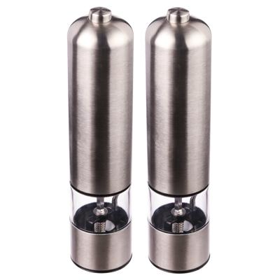 5Five Pepermolen - Set van 2x stuks - elektrisch - RVS - 23 cm - automatische kruidenmaler