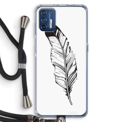 Pluim: Motorola Moto G9 Plus Transparant Hoesje met koord