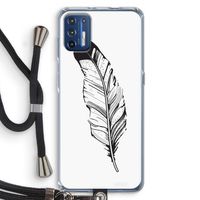 Pluim: Motorola Moto G9 Plus Transparant Hoesje met koord