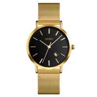 SKMEI 1530 mode Europa en Amerika eenvoudige zakelijke vrouwen horloge elegante dunne vrouwelijke student quartz horloge (goud)