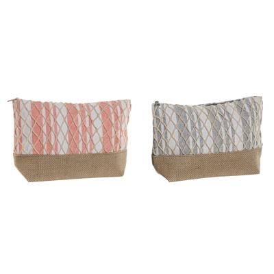 Reistasje Home ESPRIT Grijs Koraal 25 x 7 x 15 cm (2 Stuks)